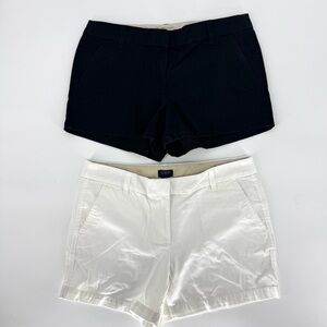 Set of Two J. Crew Women's Cotton Shorts Black and White Size 8